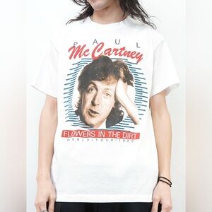 Vintage Paul McCartney 1990 Flowers In The Dirt World Tour T-Shirt White
